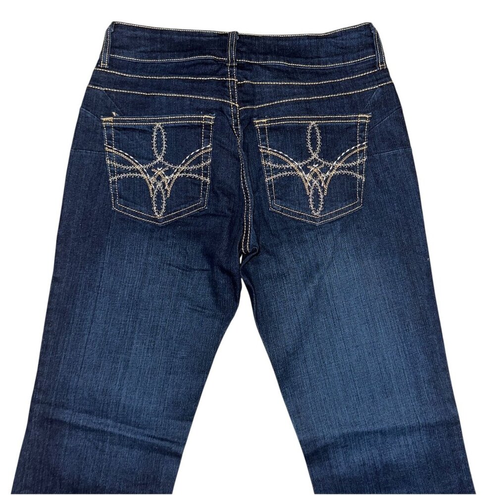 Wrangler Bootcut Juniors Womens Jeans 5 6 33 Dark Wash Pockets Logo Western Blue - Picture 6 of 8